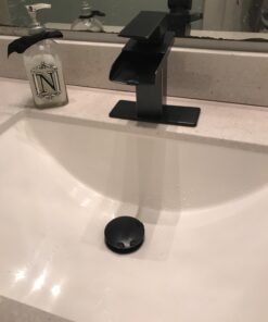 BWE Oil Rubbed Bronze Bathroom Faucet Modern Waterfall for Sink 1 Hole or 3 Hole Rustic Bath Vanity Faucets Single Handle Mixer Tap with Supply Lines 55 6162lm5lBL