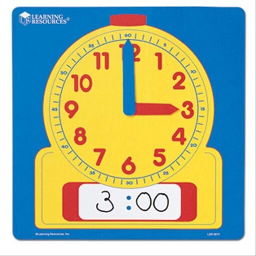 Learning Resources Write & Wipe Demonstration Clock - 1 Piece, Ages 6+ Paper Clocks for Teaching, First Grade Learning Games, Teaching Time Essentials, Homeschool Supplies, Classroom Supplies