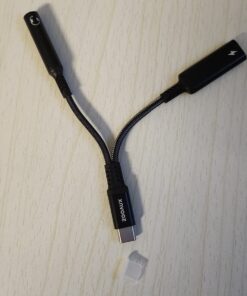 ZOOAUX USB C to 3.5mm Headphone and Charger Adapter,2 in 1 USB C to Aux Audio Jack with PD 60W Fast Charging Dongle Cable Cord for iPhone 15/15 Pro Max,Galaxy S23/S22/S21 Ultra, iPad Pro,Pixel(Black) Black 26 6164cTXzgCL