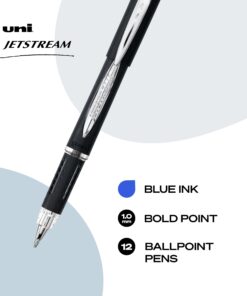 Uniball Jetstream Stick Pen 12 Pack, 1.0mm Medium Blue Pens, Wirecutter Best Pen, Ballpoint Pens, Ballpoint Ink Pens | Office Supplies, Ballpoint Pen, Colored Pens, Fine Point, Smooth Writing Pens 8 6164i3Mx1rL