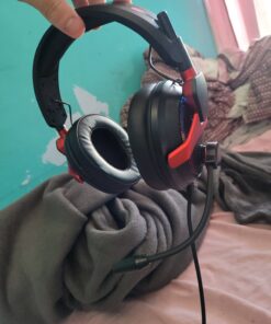 Tatybo Gaming Headset with 7.1 Surround Sound for PC PS4 PS5, USB & 3.5mm PC Headset with Noise Cancelling Microphone, Gaming Headphones for Switch Laptop Xbox one Black and Red 31 6168L2aOvjL 3