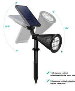 Alternative view of URPOWER Solar Lights Outdoor, Adjustable Solar Spot Lights Outdoor, 2-in-1 Waterproof Solar Landscape Spotlights Wall Light, Dusk-to-Dawn Solar Powered Outdoor Light for Garden, Yard, Pathway (2 Pack) 2 Pack Cool White