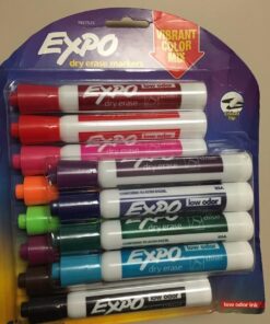 Alternative view of EXPO Low-Odor Dry Erase Markers, Chisel Tip, Vibrant Colors, 12-Count
