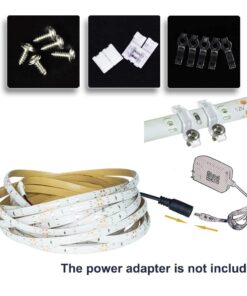 Alternative view of Tasodin Water-Resistance IP65, 12V Waterproof Flexible LED Strip Light, 16.4ft/5m Cuttable LED Light Strips, 300 Units 3528 LEDs Lighting String, LED Tape(White) Power Adapter not Included 1*16.4ft 3528 Cold White