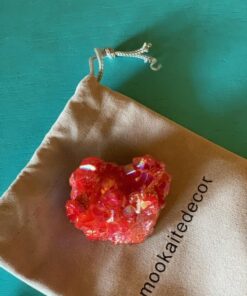 mookaitedecor Titanium Coated Natural Rock Crystal Cluster Geode Stone Specimen, Red #1-red 16 616CRAmUzJL