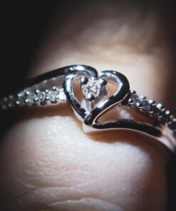 DGOLD Sterling Silver White Round Diamond Fashion Ring (1/10 CTTW) 5 16 616D WffBtL