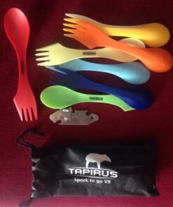 Tapirus Spork to Go V8 Set - 8 Colorful Durable and BPA Free Sporks - Spoon, Fork and Knife Combo Utensils Flatware Mess Kit for Camping and Outdoor Activities - with Bottle Opener and Carrying Case 29 616EwkxhTGL