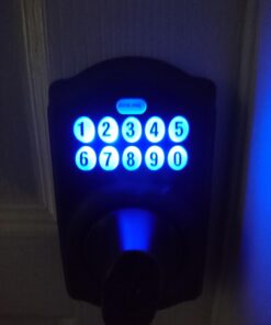 Schlage BE365 V CAM 716 Camelot Keypad Deadbolt, Electronic Keyless Entry Lock, Aged Bronze 37 616FLfYwOEL