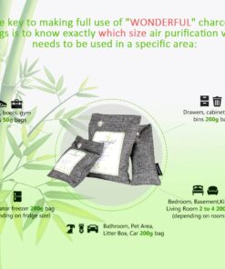 Activated Bamboo Charcoal Odor Absorber for Home, Nature Fresh Air Purifier Bags for Strong Odor Room Car and Shoes, Closet Freshener for Clothes 8 Packs 20 616GJP2JQGL