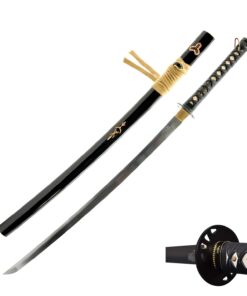 Handmade Sword Fully Functional Hattori Hanzo Katana Sword, 1045 Carbon Steel, Hand Forged Heat Tempered, Full Tang, Sharp, Black Scabbard Metallic-Fiber 32 616Kav0BgtL