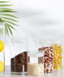 ZENS Glass Canisters Jar with Lid, Airtight Sealed 15 Fluid Ounce Spice Jars Sets of 2, Clear Small Kitchen Storage Containers for Herbs,Tea 4.76 x 3.15 IN 03-15oz*2 25 616KiRotQNL