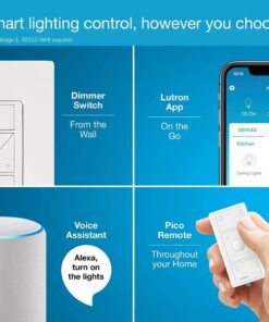 Lutron Caseta Smart Lighting Dimmer Switch for Wall and Ceiling Lights | PD-6WCL-BL | Black 1 Pack Smart Dimmer 15 616O2MFP eL