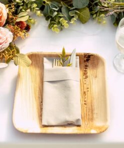 Alternative view of EcoGecko 10" SQUARE Palm Leaf plate / 100-ct case