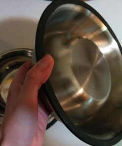 GPET Dog Bowl 32 Ounce Stainless Steel with Rubber Base (Set of 2) 20 616Phx49HdL