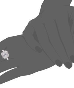 Amazon Collection Platinum-Plated Sterling Silver Infinite Elements Cubic Zirconia Asscher Cut Antique Ring 5 8 616S3X47t5L