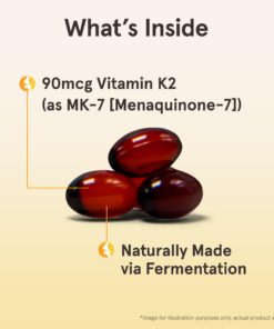 Jarrow Formulas MK-7 90 mcg - Bioactive Form of Vitamin K2 - 60 Servings (Softgels) - For Bone & Cardiovascular Health - Vitamin K2 MK-7 Dietary Supplement - K2 Vitamin Supplement MK-7 - Gluten Free 60 Servings (Pack of 1) 19 616TJTUqchL