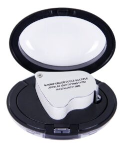 EnTeck 30X 60X Dual Lens LED Illuminated Jewelry Magnifier, Pocket Microscope Magnifying Jewelers Eye Loupe Glasses White 1 Pack 14 616WD6bGuL