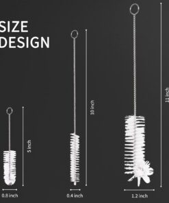 Living and Giving 3Pcs Set of Bottle Cleaning Brushes Kitchen Nylon Multifunction Clean Brush Set (L.&G.) White One Size 17 616XBPsPVnL