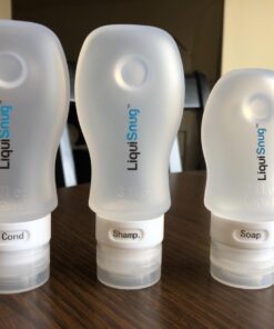 LiquiSnugs Premium - 100% Guaranteed Leak Proof Silicone Travel Bottles For Toiletries - TSA Approved Container. Premium Range Travel Shampoo Bottles with Suction Cups and Adjustable Labels 40 616Zf3u84YL