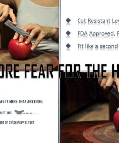 G & F 57100L CUTShield Classic level 5 Cut Resistant Gloves for Kitchen,Food Grade Cut Resistant Gloves, Large., Grey Plain Palm 12 616bNrAa9yL