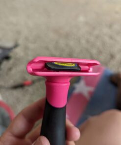 DakPets Pet Deshedding Tool | Professional Cat and Dog Brush for Shedding | Fur Deshedding Brush and Pet Hair Remover for Cats and Dogs | Stainless Steel Cat and Dog Shedding Brush for Pet Grooming Hot Pink 47 616c i2XeL