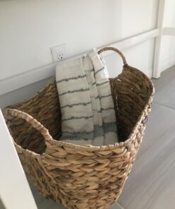 Household Essentials ML-4002 Tall Water Hyacinth Wicker Basket with Handles | Natural, Brown, Natural 33 616gTE9mXBL