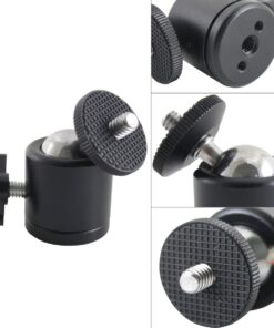 EXMAX 360 Degree Aluminum Alloy Body Rotating Swivel Mini Tripod Ball Head with 1/4" Screw Thread Base Mount for Lighter DSLR Camera Camcorder LED Light Bracket Hiking HTC Vive (Black) Black 23 616hJUuOzL