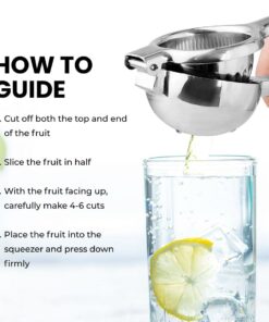 Chef's Star Lemon Squeezer Stainless Steel Citrus Juicer - Large Fruit Squeezer for Drinks - Rust-proof Juice Press, Non-Slip Manual Hand Juicer, Ideal for Juicing Lemons, Limes, Small Oranges 20 616ivwZCxL