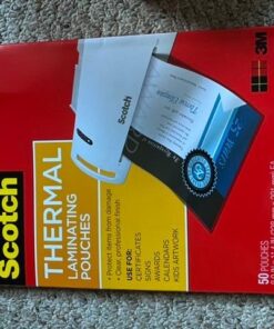 Scotch Thermal Laminating Pouches, 100 Count, Clear, 5 mil., Laminate Homemade Ornaments, Christmas Banners and Gift Tags, Ideal Holiday Supplies, Fits Photo Card Sized (5.2 in. x 7.2 in.) Paper 27 616lq9huvHL