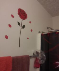 ufengke Red Rose Removable Wall Stickers Murals for Living Room/Bedroom (Rose, No. 1) 32 616m1g8MOkL