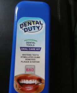 Dental Hygiene Kit - Calculus & Plaque Remover Dental Tool Set - Stainless Steel Tarter Scraper, Tooth Pick, and Mouth Mirror - Dentist Instrument Set for Teeth Cleaning (Blue) Blue 57 616o37gZOJL