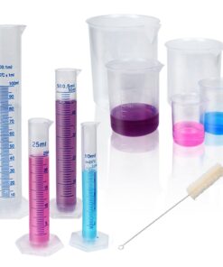 APLANET Plastic Graduated Cylinders and Beakers, 10ml, 25ml, 50ml, 100ml Cylinders with 50ml, 100ml, 250ml, 500ml, 1000ml Beakers and 1 Tube Brush, Ideal for Home and School Science Lab 25 616oQxAmvHL