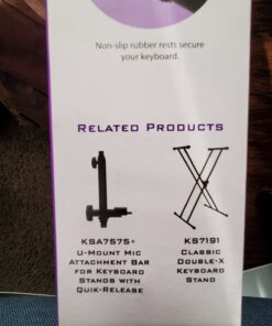 On-Stage KSA7500 Universal Second Tier for X-Style Keyboard Stand (for Stacking Keyboards, Electric Pianos, Synths, and Organs, 60 lb Capacity, Adjustable, Nonslip Arms and Feet, Metal, Black) 31 616qyRHXPVL