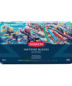 Alternative view of Derwent Inktense Blocks 72 Tin, Set of 72, 8mm Block, Soft Texture, Watersoluble, Ideal for Watercolor, Drawing, Coloring, Crafts and Painting on Paper and Fabric, Professional Quality (2301980) 72 Count (Pack of 1)