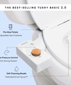 Alternative view of TUSHY Basic 2.0 Bidet Toilet Seat Attachment | A Non-Electric Self Cleaning Water Sprayer w/Adjustable Water Pressure Nozzle, Angle Control & Easy Home Installation (White/Bamboo) White/Bamboo