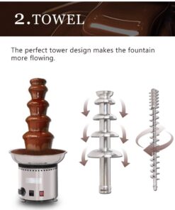 NEWTRY 7 Tiers Stainless Steel Chocolate Fondue Fountain Machine 17.64lbs Capacity 86~230℉Adjustable For Home Party Restaurant (110V) 110V 9 616skdrWNDL