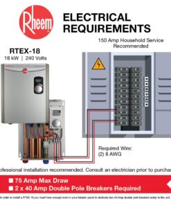 Rheem 18kW 240V Tankless Electric Water Heater 25 616uuShD9L