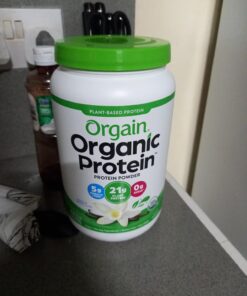 Orgain Organic Vegan Protein Powder, Vanilla Bean - 21g Plant Based Protein, Gluten Free, Dairy Free, Lactose Free, Soy Free, No Sugar Added, Kosher, For Smoothies & Shakes - 2.03lb 20 Servings (Pack of 1) 31 616vXPUKYL