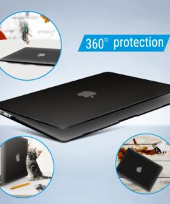 IBENZER Macbook Air 13 Inch Case A1466 A1369, Hard Shell Case with Keyboard & Screen Cover for Apple Mac Air 13 Old Version 2017 2016 2015 2014 2013 2012 2011 2010, Black, A13BK+2 For Macbook Air 13'' A1466/A1369 37 616wBPvz6EL
