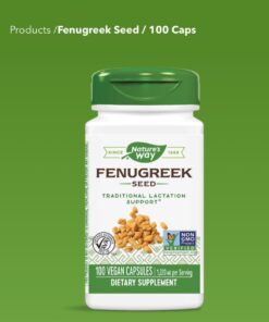 Nature's Way Fenugreek Seed, Traditional Lactation/Breastfeeding Support*, 1,130 mg, 180 Vegan Capsules 180 Count (Pack of 1) 35 616xfQYtBL