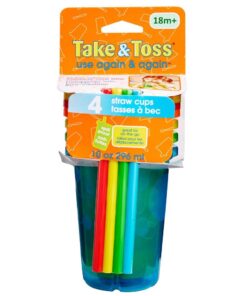 The First Years Take & Toss Straw Cup, Boy, 10 oz, Multicolor, 4 Count Classic Rainbow 4 Count (Pack of 1) 27 616xmlpMFnL