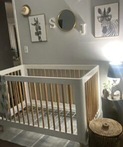 Babyletto Lolly 3-in-1 Convertible Crib with Toddler Bed Conversion Kit in White and Natural, Greenguard Gold Certified White/Natural 43 616yRZICDYL