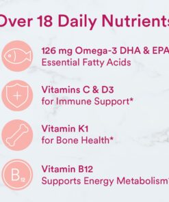 SmartyPants Women's Formula Gummy Vitamins: Gluten Free, Multivitamin, CoQ10, Folate (Methylfolate), Vitamin K2, Vitamin D3, Biotin, B12, Omega 3 DHA/EPA Fish Oil, 180 count (30 Day Supply) Womens Multi 180 Count (Pack of 1) 28 617116U3uaL