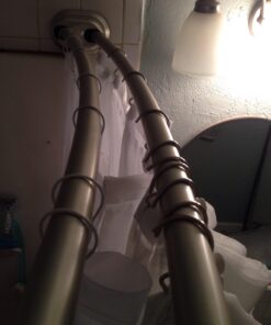 Zenna Home NeverRust Aluminum Double Curved Tension Shower Curtain Rod, 50 to 72-Inch, Satin Nickel 46 6171BAV3isL
