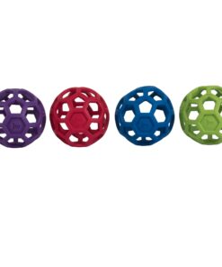 JW Pet Hol-ee Roller Dog Toy Puzzle Ball, Natural Rubber, Medium (4.5 Inch Diameter), Colors May Vary 17 6171T29H3 L