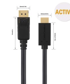 Alternative view of CableCreation 4K Active DisplayPort to HDMI Cable 6FT, DP to HDMI Cable DP 1.2 4K x 2K & 3D Audio/Video Monitor Cable,Support Eyefinity Multi-Screen,1.8M / Black 4K@30Hz-Black