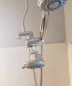 AquaStorm by HotelSpa 30-Setting SpiralFlo 3-Way HIGH PRESSURE Luxury Shower Head/Handheld Showerhead Combo with Water Saving Economy Mode/Chrome Chrome & Gray 36 6172E8xTmgL