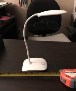 DEEPLITE LED Desk Lamp with Flexible Gooseneck 3 Level Brightness, Battery Operated Table Lamp 5W Touch Control,Compact Portable lamp for Dorm Study Office Bedroom,Eye-Caring and Energy Saving White 1 Pack 56 6172UqqDNAL