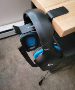 6amLifestyle Headphone Headset Holder Hanger, Universal Metal Gaming Headphones Stand Mount Under Desk Hook Clip with Adjustable Clamp for All Headsets, Black Normal 36 6173 kW35OL