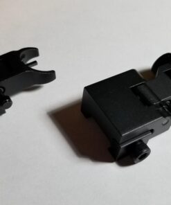 Feyachi Flip Up Iron Sight Front Rear Sight Compatible for Picatinny Rail and Weaver Rail of Rifle, Foldable Sights Black 79 6174oYHacwL